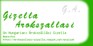 gizella arokszallasi business card