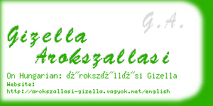 gizella arokszallasi business card